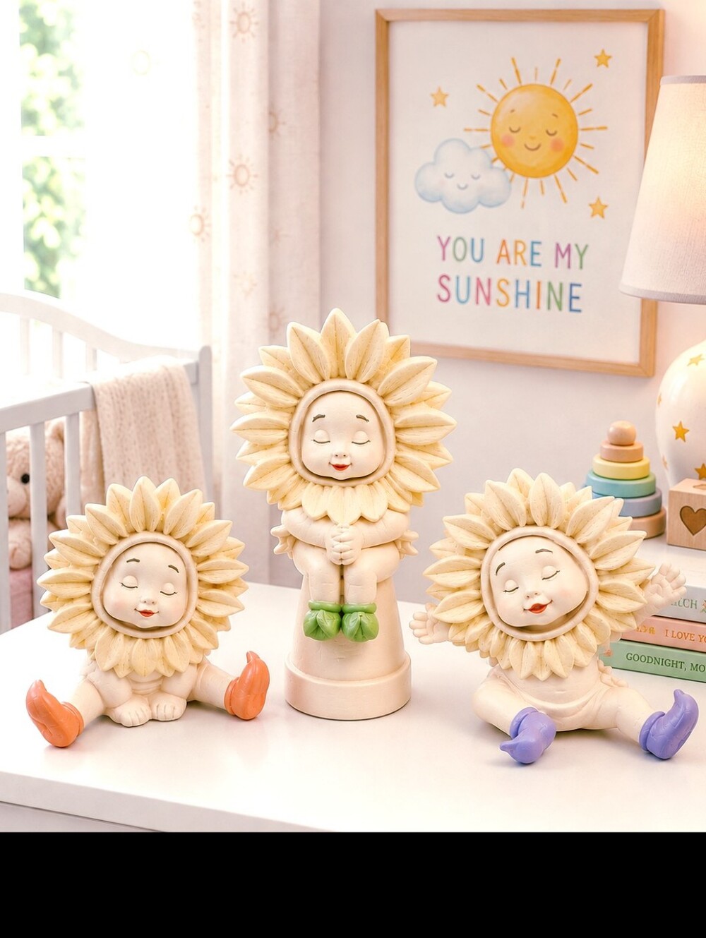 Sunflower Babies Ceramic Bisque, Set of 3